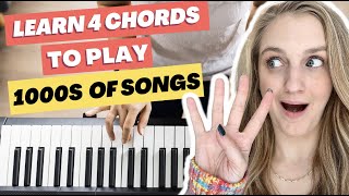 Learn 4 Easy Piano Chords to Play Thousands of Songs FAST [upl. by Attekal]