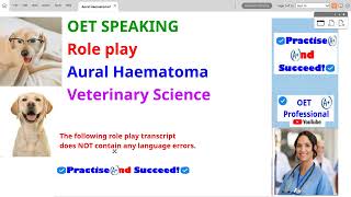 OET Speaking Sample Test 2 Veterinary Science Aural Haematoma [upl. by Eran232]