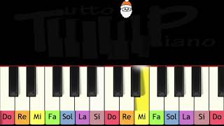 Chant de Noël  Petit Papa Noel Piano très facile pour enfants ou débutants [upl. by Ecydnarb]