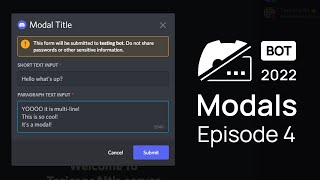 Modals for Discord bots interactionspy ep4 [upl. by Nodnyl849]