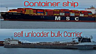 Shipspotting Canada  huge container ship 🚢 MSC ORNELLA  MV MANITOULIN self unloader [upl. by Rosalinda]