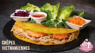 Recette de Crêpes Salées Vietnamiennes au Lait de Coco et Curcuma Banh Xéo  Sans Gluten [upl. by Naoma]