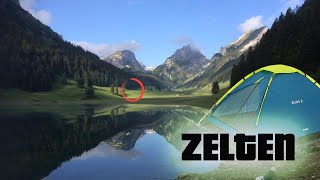 24H draussen ZELTEN bei Schweizer Alpen See nach Wanderung  Zelt OvernighterOutdoorbushcraft [upl. by Haida]