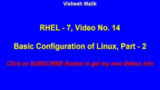 Basic Configuration of Linux Part  2 Video No  14 [upl. by Warchaw]