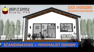 Scandinavian House  5mx8m Bachelor House Design [upl. by Laehcim]