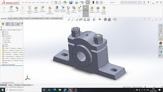 plummer block design and assembly in solidworks [upl. by Northrup]