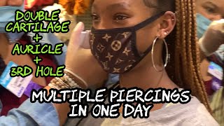 Double Cartilage Piercing Helix  Multiple Piercings in One Day Experience The Truth [upl. by Hamid]