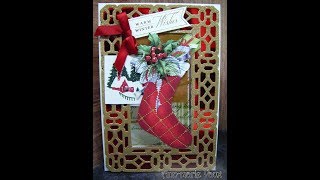 452Cardmaking Tutorial Anna Griffin Christmas Stocking Acetate Card [upl. by Dorcas28]