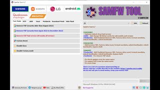 SamFw Tool 47 2023Add Mediatek Remove FRP Factory data reset Format userdata unlock bootloader [upl. by Ashely5]