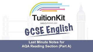 GCSE English Revision  Last Minute Notes for AQA Reading Section Part A [upl. by Madelle]