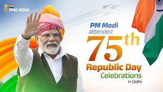 PM Modi attends 75th Republic Day Celebrations in Delhi [upl. by Martreb]