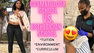 ESTHETICIAN SCHOOL VS COSMETOLOGY SCHOOL  WHICH IS BEST  MANIYA ALISE beautyschool [upl. by Nielson903]