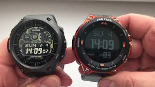 Casio WSDF10 Vs Pro Trek WSDF20  Смарт часы Касио на Android Wear [upl. by Olatha]