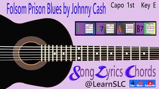 Folsom Prison Blues by Johnny Cash  Song Lyrics Chords [upl. by Ahusoj]