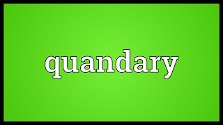 Quandary Meaning [upl. by Gem]