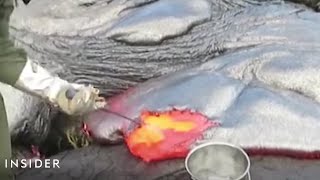 How Geologists Collect Lava Samples From Volcanoes [upl. by Blinni23]