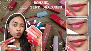 The Juiciest Lip Tints Ive Ever Tried✨ Romampnd Lasting Tints amp Zero Velvet Tints Swatches On NC40 [upl. by Frerichs321]