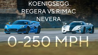 Koenigsegg Regera VS Rimac Nevera 0250 MPH Acceleration Comparison [upl. by Miza]