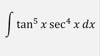 Integration by u Substitution Integral of tan5xsec4x dx [upl. by Karas96]