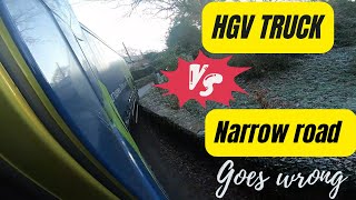 Truck vs Narrow Road in south England Unsuitable for HGV truckinguk [upl. by Christi]