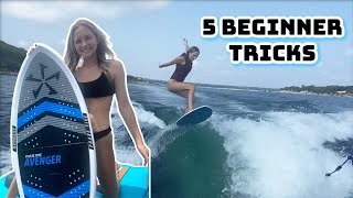 5 Easy WakeSurf TricksTeaching My Girlfriend 5 New Tricks [upl. by Kosaka55]