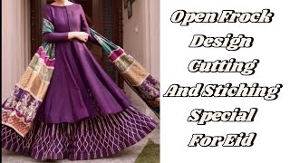 Latest Open Frock With Umbrella Plazo Cutting And Stitching  Frock Design Special For Eid 💜💜 [upl. by Narak]