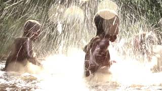 Water Drumming by Bayaka children Enyelle Congo [upl. by Anawait565]