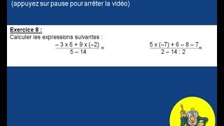 opérations sur les nombres relatifs 8 4ème [upl. by Amethist]