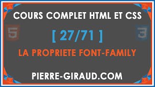 COURS COMPLET HTML ET CSS 2771  La propriété CSS font family [upl. by Ashely]