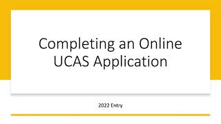 Completing an Online UCAS Application 2022 and 2023 entry [upl. by Akeenat]