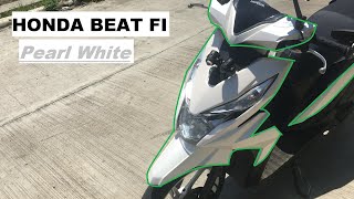 Honda Beat Fi Pearl White  Repaint [upl. by Viole]