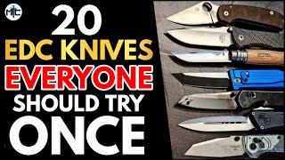 Top 20 FAMOUS EDC Folding Knives EVERYONE Should Try ONCE [upl. by Parthenia333]