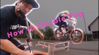 How to Double Pegs BMXMTB  bunny hop in the rail как сделать дабл пег на бмх банихоп с даблпега [upl. by Bradlee]