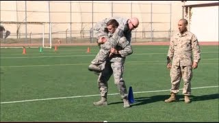 Airmen Try the Marine Corps Combat Fitness Test [upl. by Elboa577]