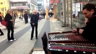 Cimbalom Open Piano street performance by George Balan Stockholm Sweden [upl. by Aleit510]