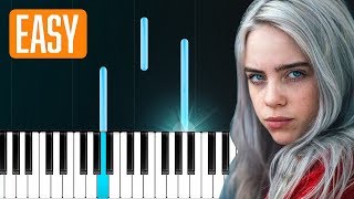 Billie Eilish  quotOcean Eyesquot 100 EASY PIANO TUTORIAL [upl. by Latsyrd]