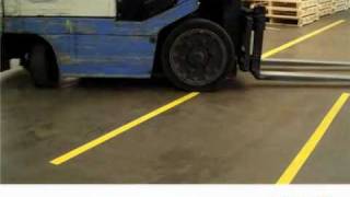 Bradys ToughStripe Floor Marking Tape Forklift Durability Test Video [upl. by Narayan80]