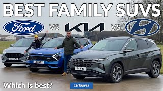 New Kia Sportage vs Hyundai Tucson amp Ford Kuga review which is the best family SUV [upl. by Ecreip]