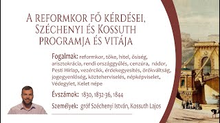 Reformkor  Széchenyi István és Kossuth Lajos reformprogramja Közép szint [upl. by Greysun]