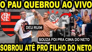 SOUZA FOI PRA CIMA DO NETO O PAU QUEBROU AO VIVO FLAMENGO X CORINTHIANS SÃO PAULO ELIMINADO [upl. by Daniala]