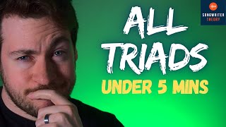 Learn All Triads In Under 5 Minutes  Music Theory For Songwriters [upl. by Ahserak]