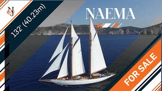 SY NAEMA for Sale  132 405m Schooner Sailing Yacht  NampJ Yacht Tour [upl. by Pylle]