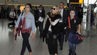 Madonna Spotted At London Heathrow Madonna Meets Rocco Ritchie [upl. by Strickler]