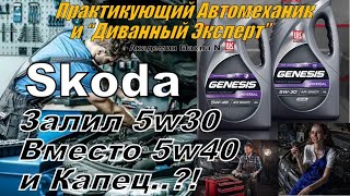 Skoda Налил Масло 5w30 вместо 5w40 и Капец Разбираемся 2024 [upl. by Akihdar]