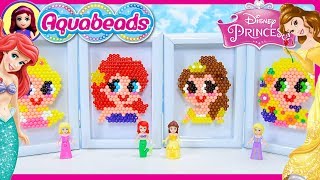 Disney Princess Aquabeads Portraits Craft Review Silly Play Kids Toys Rapunzel Ariel Belle Aurora [upl. by Shimberg]