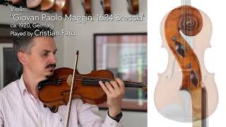 quotG Paolo Maggini Bresciaquot labeled violin ca 1920 Germany  Cristian Fatu  Metzler Violin Shop [upl. by Symon]