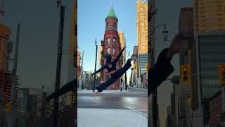 Monday blues Not when youre leaping by the Gooderham Building one of my absolute180favs in Toronto [upl. by Krissie429]