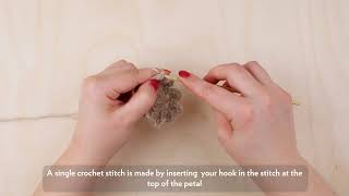 Hvordan hekle Fleur ruten  How to crochet the Fleur square [upl. by Alguire]