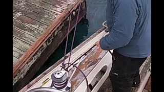 SINGLEHANDED LEAVING THE DOCK USING THE quotMOITESSIER STERN TIEquot  DOCK VIEW [upl. by Trabue]