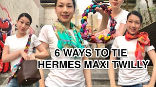 6 WAYS TO TIE AN HERMES MAXI TWILLY [upl. by Hailed372]